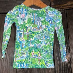 Lilly Pulitzer Kids Pajama Set - Vibrant Blue and Green Print